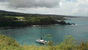 boat in cove Hawaii