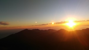 sunset over mountain tops